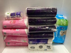 QTY OF ASSORTED TOILET TISSUE ROLLS TO INCLUDE ANDREX FAMILY SOFT 9 ROLLS WHITE