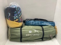 3 X ASSORTED CAMPING ITEMS TO INCLUDE SILENTNIGHT SOFTFILL SLEEPING BAG