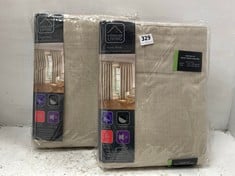 2 X ADVANCED LIVING ONE PAIR OF READY MADE CURTAINS HARVARD NATURAL 229 X 229CM