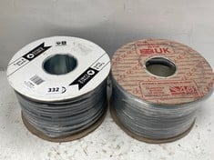 2 X REELS OF CABLE TO INCLUDE PITACS CABLE TWIN & EARTH 2.55MMSQ 6242Y GREY 100M 51466 X 1