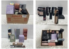 SMALL BOX OF ASSORTED BEAUTY PRODUCTS TO INCLUDE E.L.F. COLOR CORRECTING FULL-COVERAGE NATURAL FINISH CAMO CC CREAM SPF 30 LIGHT 240