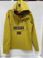 NAPAPIJRI HOODED 1/4 ZIP RAIN FOREST JACKET YELLOW SIZE M RRP- £215