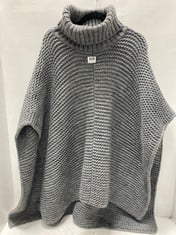 UGG AUSTRALIA ROLL NECK COZY PONCHO SHRUG SHAWL GREY ONE SIZE