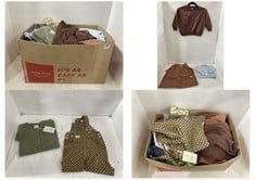 APPROX 20 X ASSORTED KIDS CLOTHING TO INCLUDE CLAUDE SWEATER BROWN WITH MILKING IT LOGO SIZE 2-3YRS