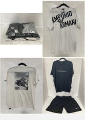 3 X ASSORTED BRANDED CLOTHING TO INCLUDE EMPORIO ARMANI T-SHIRT WHITE/OBLIQUE LOGO SIZE XL