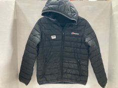 BERGHAUS KIDS HOODED PUFFER JACKET BLACK SIZE 11-12YRS