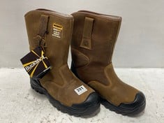 BUCKBOOTZ BUCKSHOT WATERPROOF SAFETY BOOTS BROWN SIZE 42