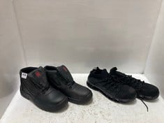 WARRIOR SAFETY FOOTWEAR ANKLE BOOTS BLACK SIZE 9 TO INCLUDE DYKHMILY SAFETY WORK SHOES BLACK SIZE 9