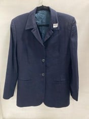 MARILYN ANSELM DESIGN FOR HOBBS SINGLE BREASTED JACKET NAVY BLUE SIZE 12