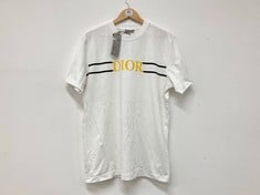 DIOR T-SHIRT WITH BEE EMBROIDERY REGULAR FIT WHITE SIZE LG RRP- £585