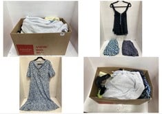 BOX OF ASSORTED ADULT CLOTHING TO INCLUDE PRIMARK HOODIE LIGHT GREY MARL SIZE XL