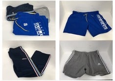 3 X ASSORTED BRANDED CLOTHING TO INCLUDE ADIDAS STRAIGHT LEG JOGGERS NAVY WITH MULTI STRIPE SIZE LG