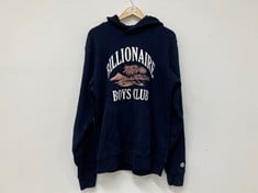 BILLIONAIRE BOYS CLUB PARADISE HOODIE NAVY SIZE M RRP- £184.99