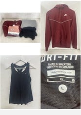 5 X ASSORTED ADULT BRANDED CLOTHING TO INCLUDE NIKE ZIPPED HOODIE BURGUNDY SIZE M