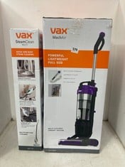 VAX MACH AIR UPRIGHT VACUUM CLEANER - PURPLE/GREY TO INCLUDE VAX STEAM CLEAN MULTI STEAM CLEANER