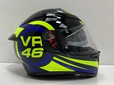 AGV K3 SV RIDE 46 MOTORCYCLE HELMET BLACK/BLUE/NEON SIZE SM RRP- £172.49 TO INCLUDE PINLOCK GT4-1/GT4-2 VISOR