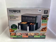 TOWER VORTX 8L DUAL BASKET AIR FRYER BLACK DIGITAL