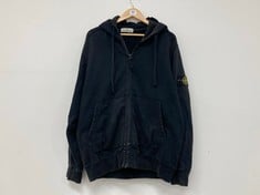 STONE ISLAND ZIPPED HOODIE BLACK SIZE XXL RRP- £135