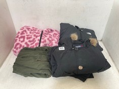 4 X ASSORTED KIDS JACKETS/COATS TO INCLUDE CONVERSE ZIPPED FLEECE PINK SIZE 140-155CM