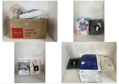 BOX OF ASSORTED BEDDING / PJS TO INCLUDE OHS BRENTFORDS TEDDY FLEECE HOODIE BLANKET IN BEIGE