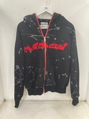 NAMED COLLECTIVE PAINT SPLATTER MOTIF ZIP UP IN BLECK/GREY/RED