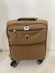 ITLUGGAGE CABIN SOFTSHELL SUITCASE IN BROWN