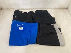 4 X SPORTS CLOTHING TO INCLUDE BLACK NIKE SPORTS TOP IN UK SIZE S