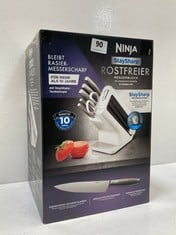 SHARK NINJA NINJA STAY SHARP STAINLESS KNIFE BLOCK - ITEM NO. K62006EUWHV1 - RRP £169 (18+ PROOF OF ID)