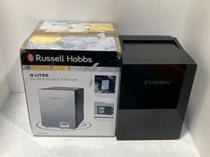 RUSSELL HOBBS 8L SILVER GLASS COOLER AND RUSSELL HOBBS 8L BLACK GLASS COOLER