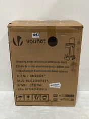 VOUNOT BLACK SHOPPING BASKET ALUMINIUM WITH HOOKS