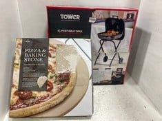 TOWER XL PORTABLE GRILL WITH COLLAPSIBLE LEGS TO INCLUDE PREMIER PIZZA & BAKING STONE