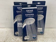 3 X GROHE EUPHORIA 110 MASSAGE HAND SHOWER 3 SPRAYS CHROME 27239000