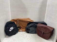 4 X ASSORTED BAGS TO INCLUDE NIKE SMALL BLACK BACKPACK