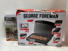 DAEWOO DOUBLE HOT PLATE TO INCLUDE GEORGE FOREMAN LARGE ELECTRIC FIT GRILL