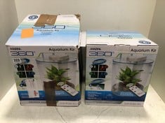 2 X MARINA 360° AQUARIUM KIT 10L FISH TANK