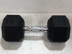 HOMCOM 15KG SINGLE RUBBER HEX DUMBBELL - MODEL NO. A91-021V01