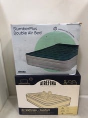 AIRZZZ SLUMBER PLUS DOUBLE AIR BED TO INCLUDE AIREFINA COMFORT AIR MATTRESS