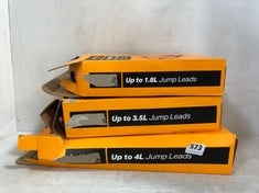 3 X ASSORTED JUMP LEADS TO INCLUDE 4L JUMP LEADS