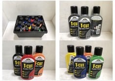 18 X ASSORTED ITEMS TO INCLUDE T-CUT COLOUR FAST COLOURED PAINTWORK RENOVATOR GREY 500ML