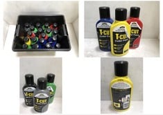 18 X ASSORTED ITEMS TO INCLUDE T-CUT COLOUR FAST COLOURED PAINTWORK RENOVATOR GREEN 500ML