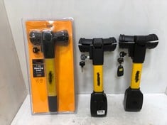 3 X ASSORTED ITEMS TO INCLUDE T-BAR STEERING LOCK