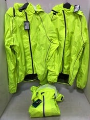 3 X RIDGE UNISEX WATERPROOF CYCLING JACKET FLURO YELLOW - SIZES XL, XXL & XXXL