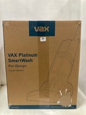 VAX PLATINUM SMARTWASH PET-DESIGN CARPET CLEANER - MODEL NO. CDCW-SWXP - RRP £349