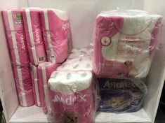 QTY OF ASSORTED TOILET ROLL TO INCLUDE ANDREX ULTIMATE QUILTS PREMIUM SKIN COMFORT 9 ROLLS