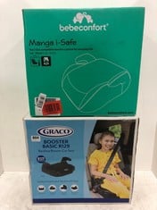 GRACO BOOSTER BASIC R129 BACKLESS BOOSTER CAR SEAT AND BEBE CONFORT MANGA I-SIZE BOOSTER CUSHION