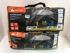 2 X OZARK TRAIL SCREEN HOUSE GREY/ORANGE