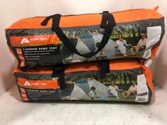 2 X OZARK TRAIL 4 PERSON DOME TENT GREY/ORANGE