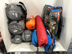 11 X CAMPING EQUIPMENT TO INCLUDE 3 X OZARK TRAIL 4 PERSON TENT