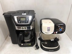 RUSSELL HOBBS GRIND AND BREW COFFEE MAKER 22000 AND TASSIMO BY BOSCH MY WAY 2 COFFEE MACHINE IN CREAM