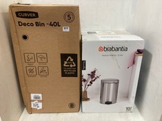 CURVER DECO BIN 40L AND BRABANTIA NEWLCON PEDAL BIN 20L